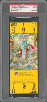 1984 Super Bowl XVIII Full Ticket, Yellow Variation - PSA GEM MT 10